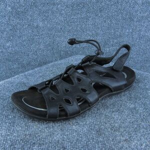 Abeo Women Gladiator Shoes‎ Black Leather Drawstring Size 11 Narrow